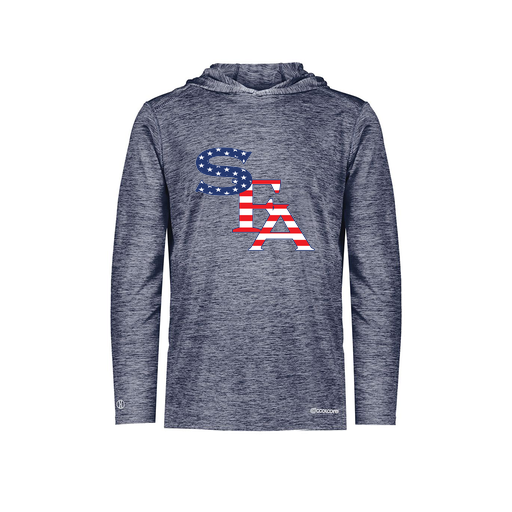 [FOLHCGNV-AS-LOGO2] Decker Men's Charge Hoodie (Adult S, Navy, Logo 2)