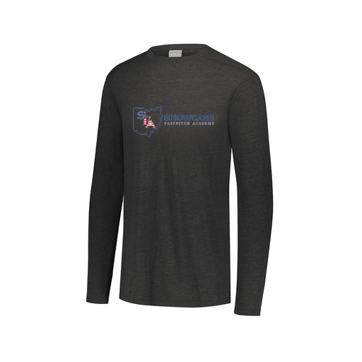 [FTLCUBBK-AXS-LOGO3] Decker Men's Tri-Blend T-Shirt - Long Sleeve (Adult XS, Black, Logo 3)