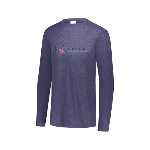 [FTLCUBNV-AXS-LOGO3] Decker Men's Tri-Blend T-Shirt - Long Sleeve (Adult XS, Navy, Logo 3)
