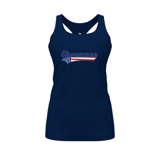 [FT0TRBNV-FYS-LOGO1] Decker Racerback Tank Top (Female Youth S, Navy, Logo 1)