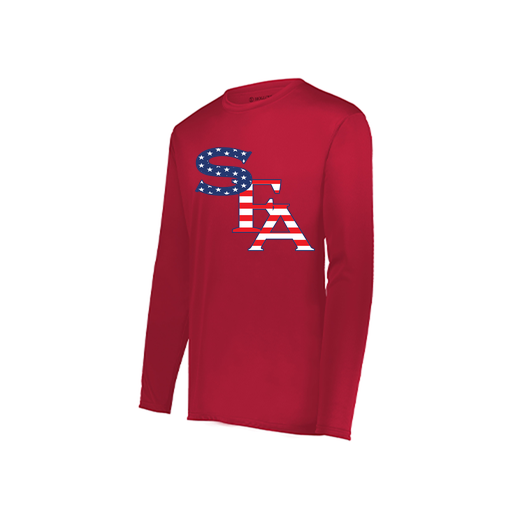 [222822.083.XS-LOGO2] Men's LS Smooth Sport Shirt (Adult XS, Red, Logo 2)