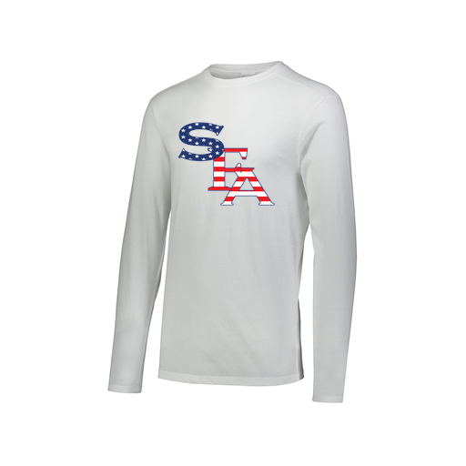 [FTLCUBWH-AXS-LOGO2] Decker Men's Tri-Blend T-Shirt - Long Sleeve (Adult XS, White, Logo 2)