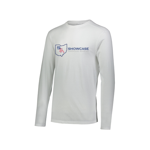 [FTLCUBWH-AXS-LOGO3] Decker Men's Tri-Blend T-Shirt - Long Sleeve (Adult XS, White, Logo 3)